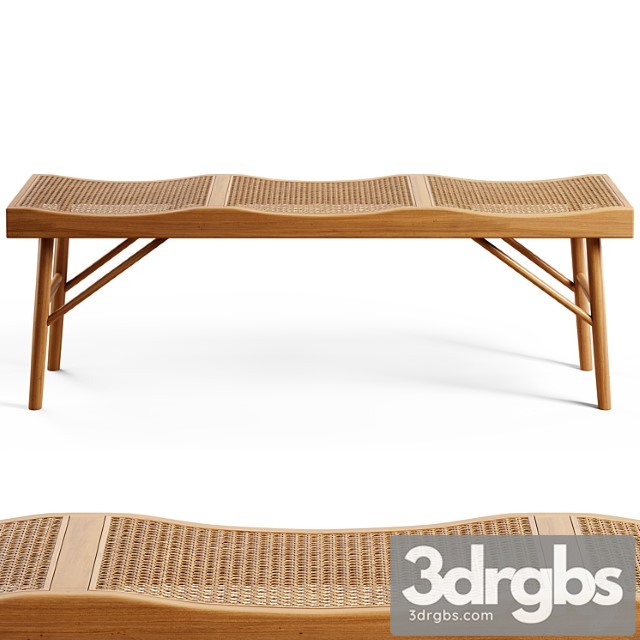 Zara home - the bench made of wood and rattan