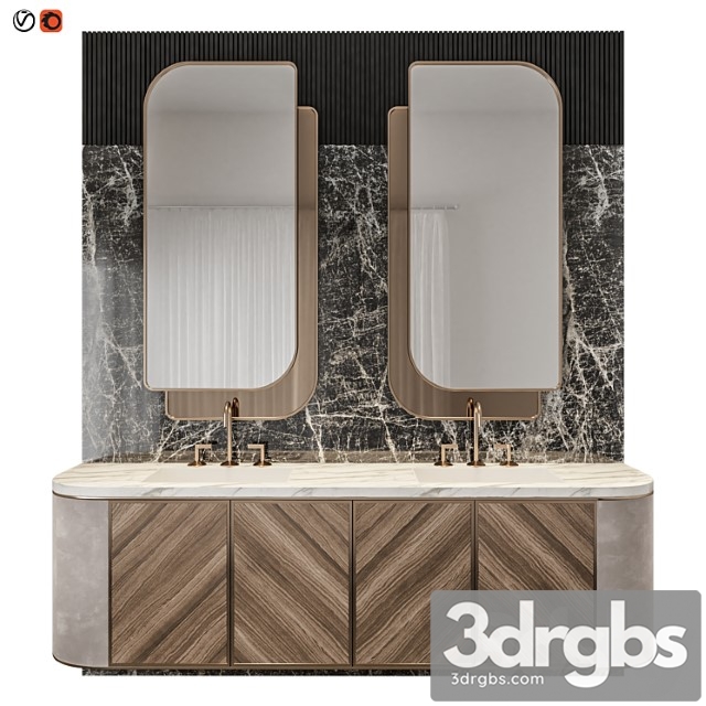 Luxury marble wood bathroom