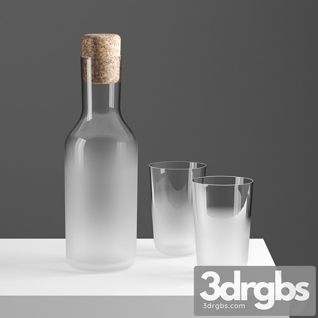Frost glass and carafe by front for stelton