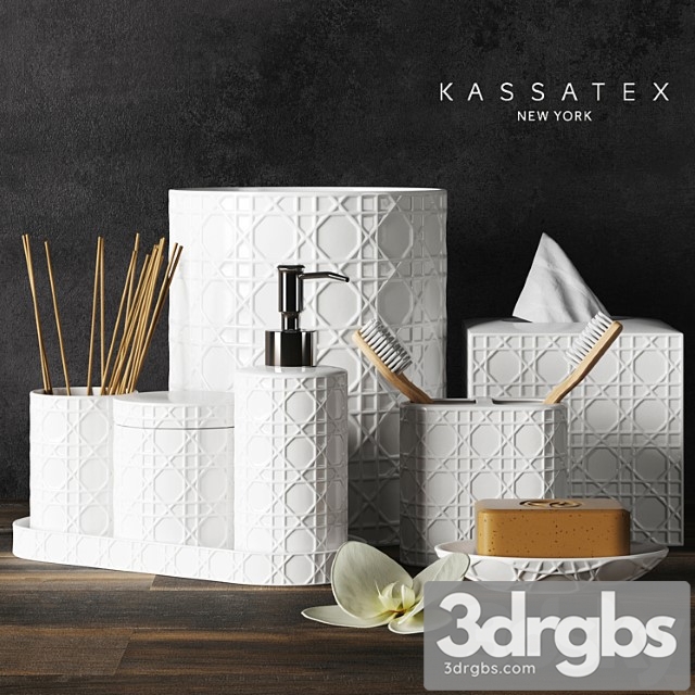 A Set Of Accessories For The Bathroom Rattan