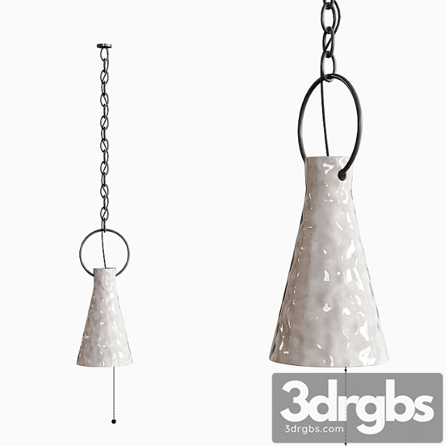 Ceramic funnel pendant light