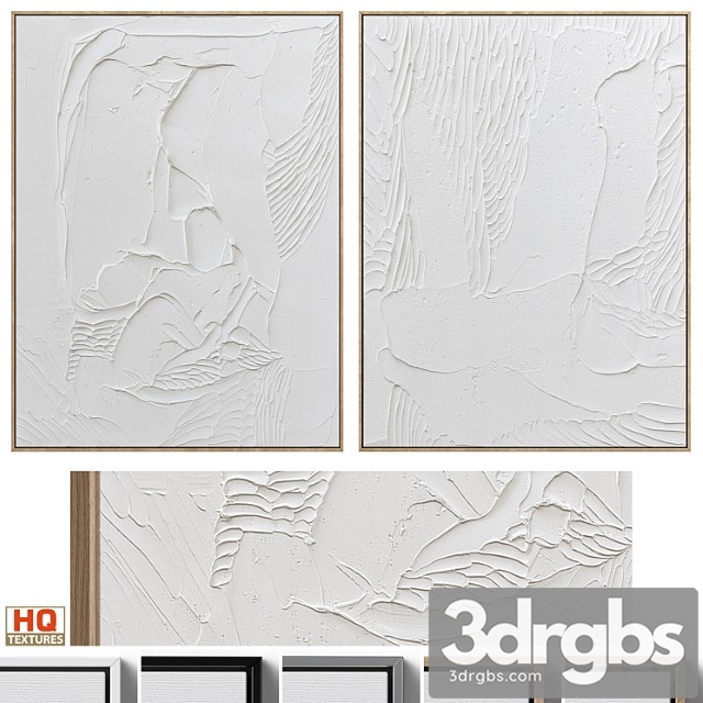 White Textural Plaster Wall Art C 438