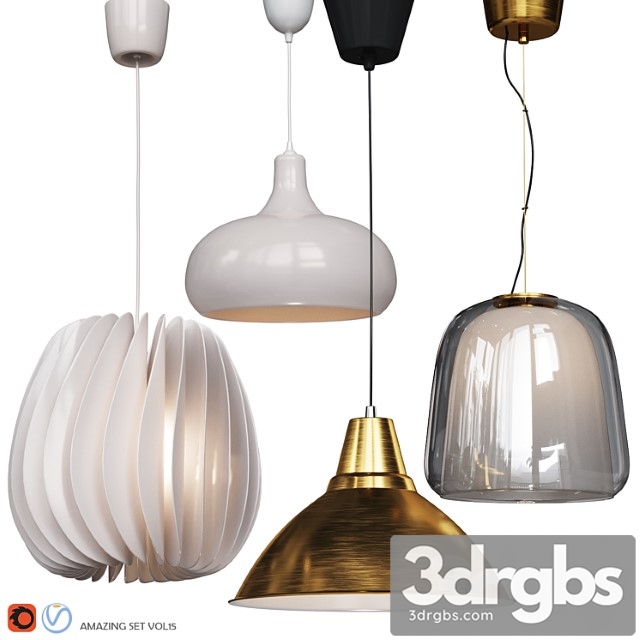 Four Pendant Lights Amazing Set Vol 15