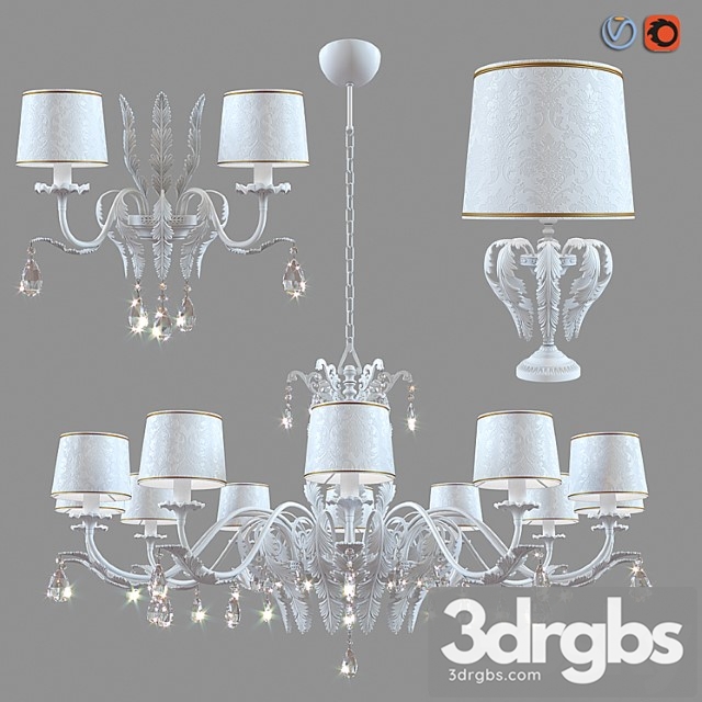 Chandelier, lamp and sconce masiero acantia 12 wh-m