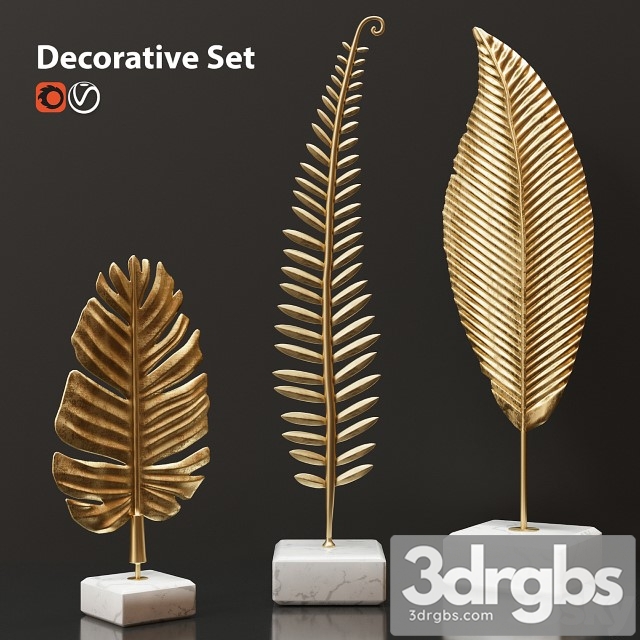 Golden Leaves Decorative Set