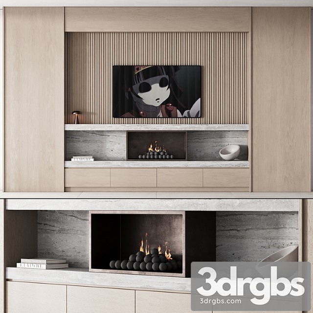 150 TV Wall Kit 02 Modern Japandi Oak Wood 02