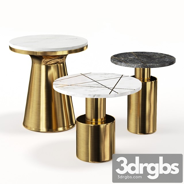 Tables made of brass and marble kork 2