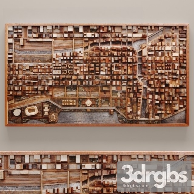 Wood Wall Art Of Chicago Cityscape