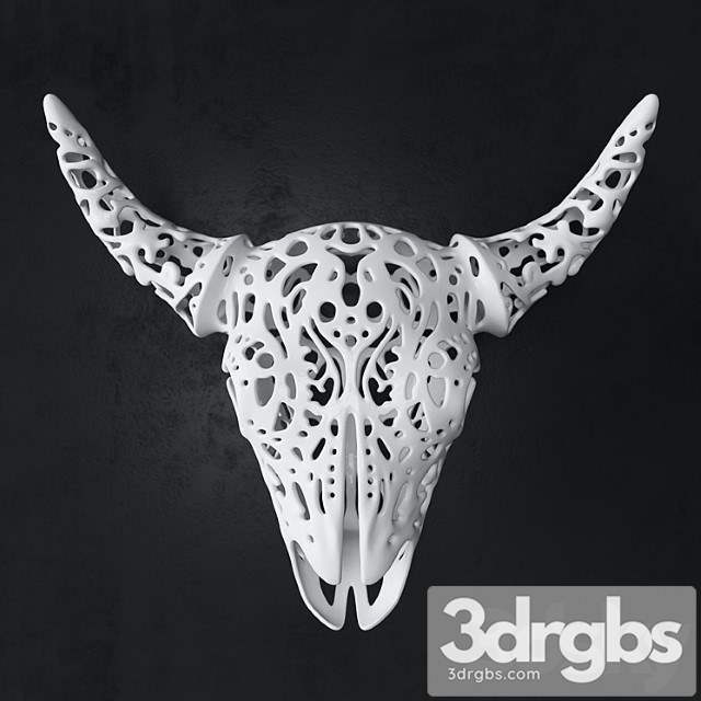 Buffalo 3d Skull Tallado