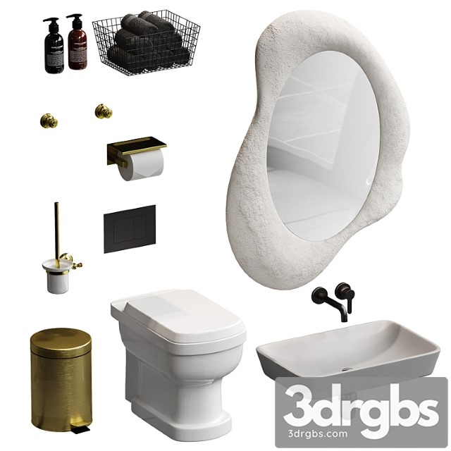 A Set Of Accessories For The Bathroom