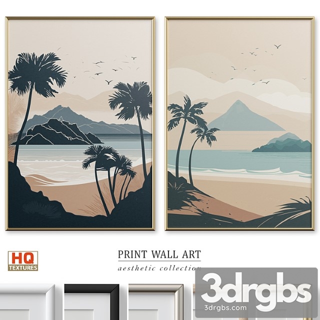 Peaceful Beach Travel Poster Wall Art P 642