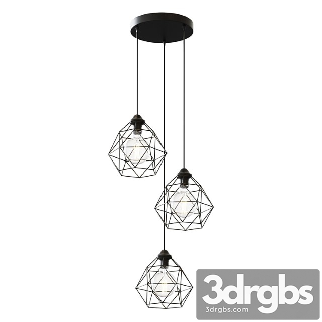 Chandelier Lighting Vitaluce Tara Black Trio 3x27 Max 40w 80397048