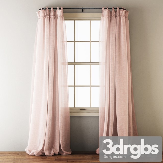 Linen balloon drapery curtains