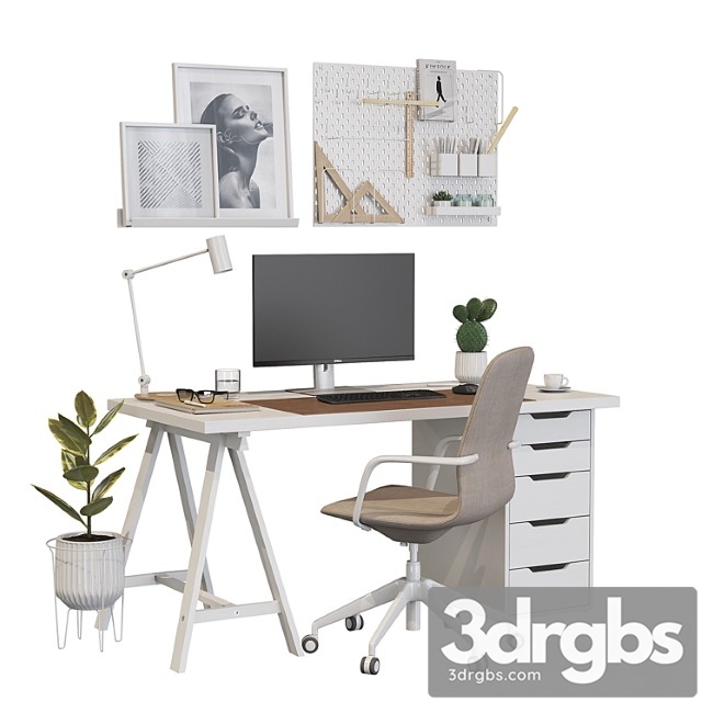 Ikea office workplace white a01 2