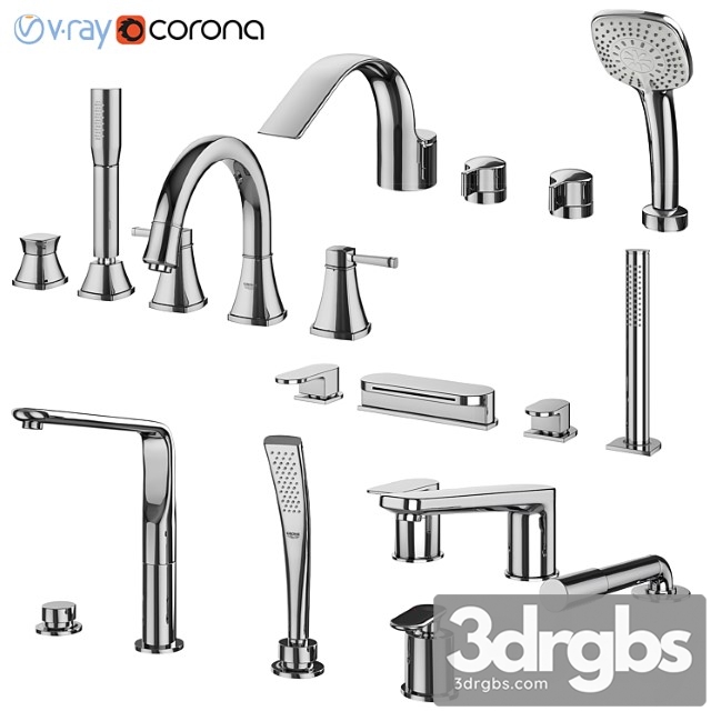 Inset bath mixers set 132 (ravak, grohe, ideal standard)