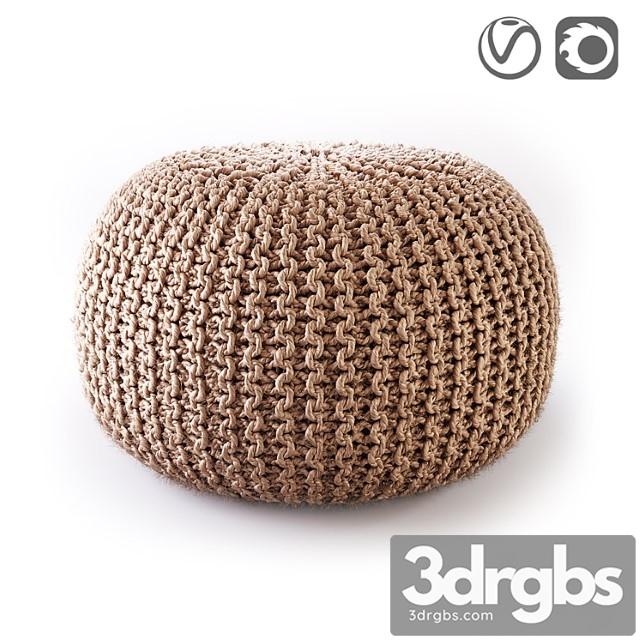 Bisho wicker pouf round