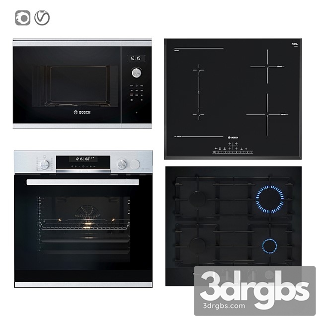 Set of Bosch Appliances Gray 6