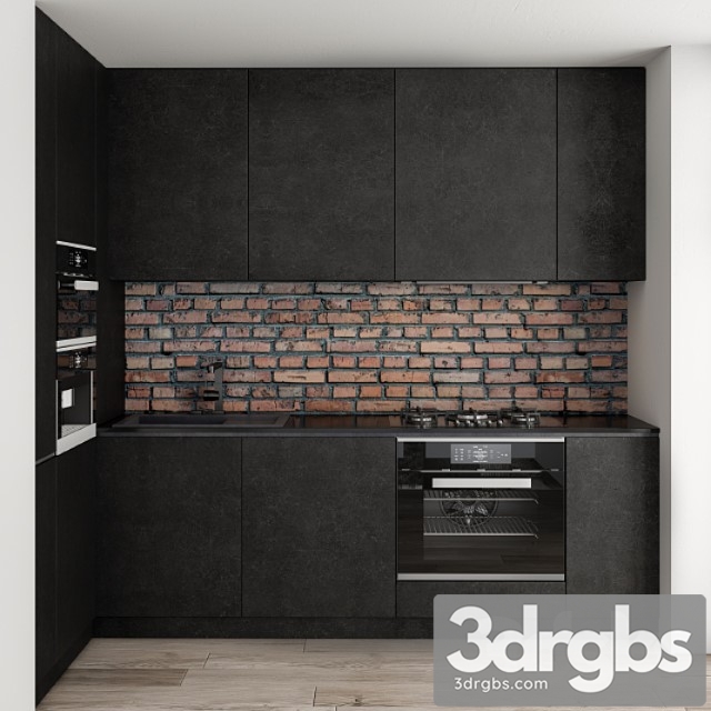 Kitchen modern brick wall