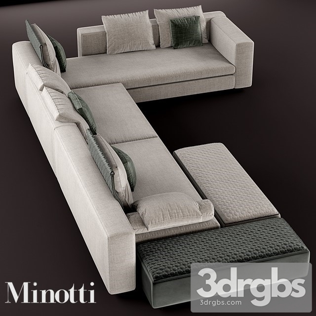 Minotti Sofa Set Fabric Moderm 01