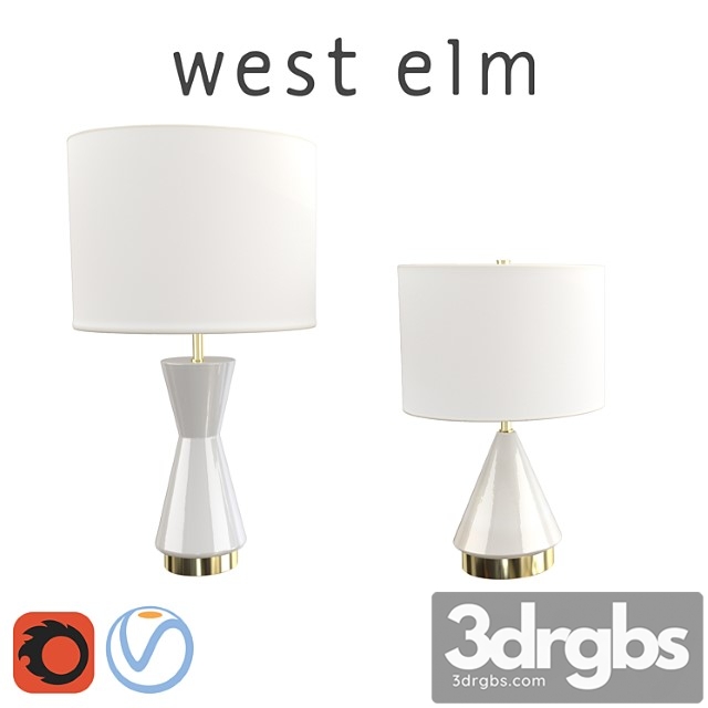 West Elm Metalized Glass Table Lamp Pearl