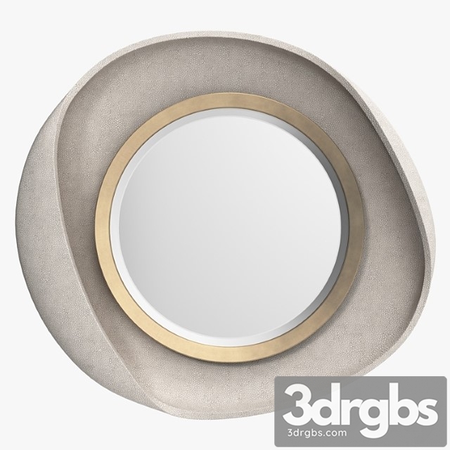 R & y augousti - petal mirror in cream shagreen