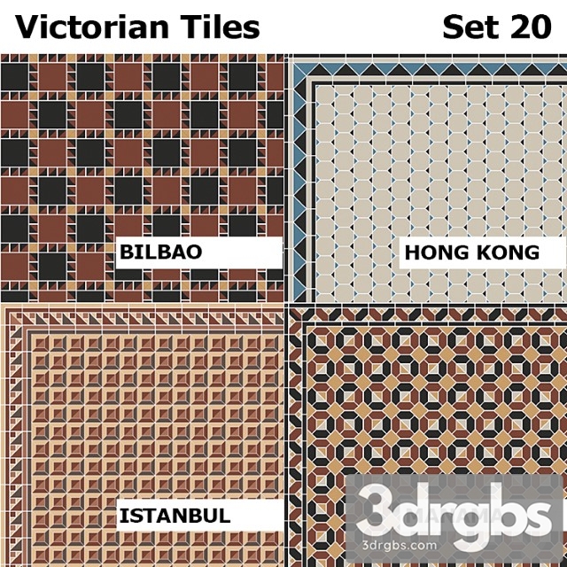 Topcer victorian tiles set 20