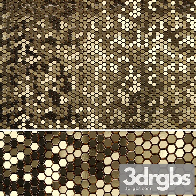 3d panels golden hexagon