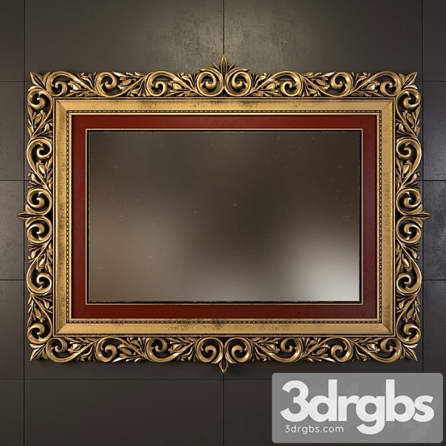 The mirror in carved frame