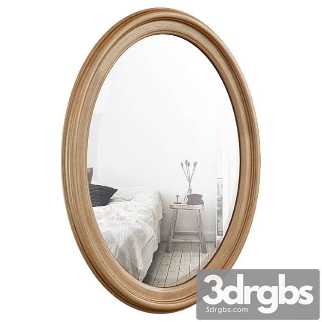 Oval wood wall mirror dbhc4231