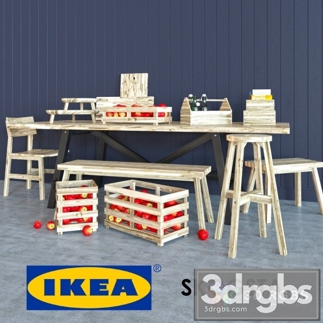 Ikea Skogsta Table and Chair