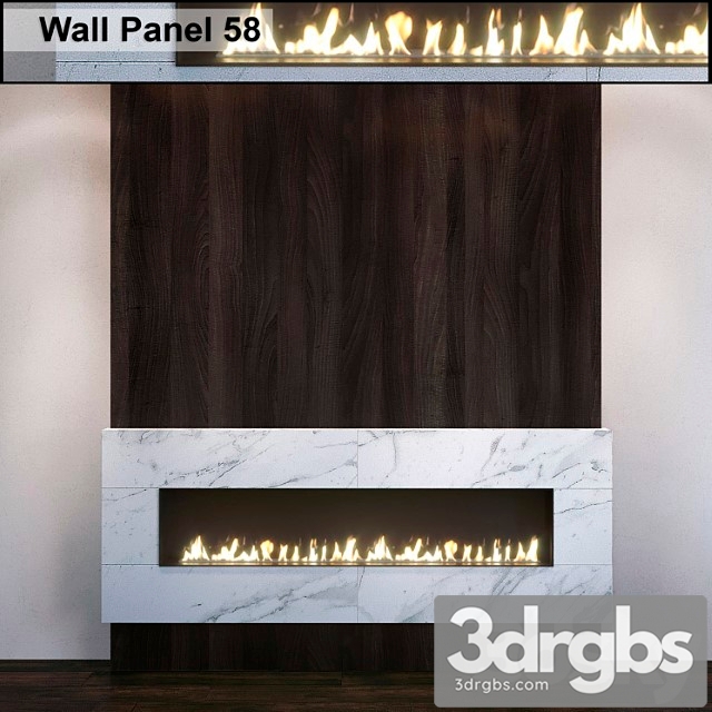 Wall panel 58. fireplace