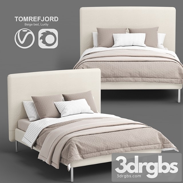 Ikea Tomrefjord Beige Bed Luroy