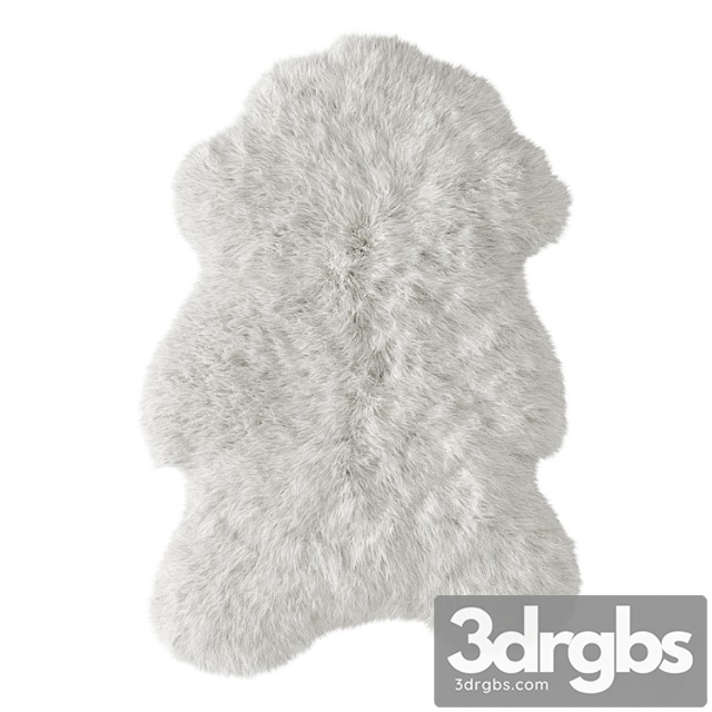 White fluffy sheepskin carpet