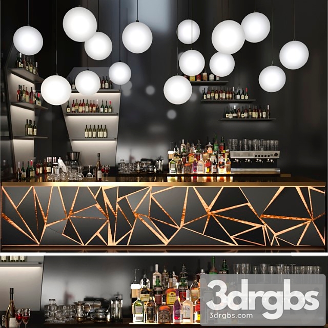 A bar counter with a beautiful backlight and a collection of alcohol restaurant