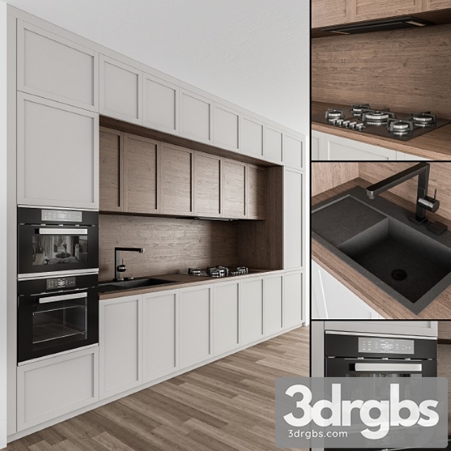 Kitchen neo classic - white and wood 30