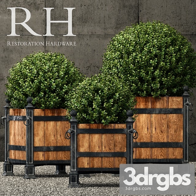 Restoration Hardware Versailles Wood Panel Planters 1