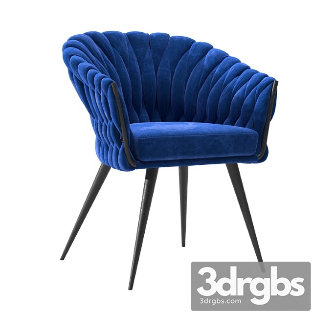 Chair with armrest knot blue