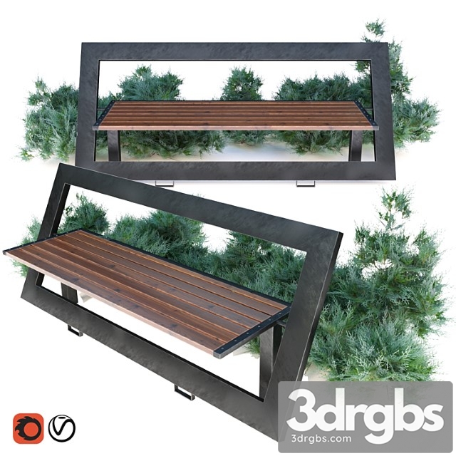 Bench with juniper