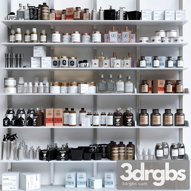 A large set of cosmetics for beauty salons and in the supermarket. bathroom accessories