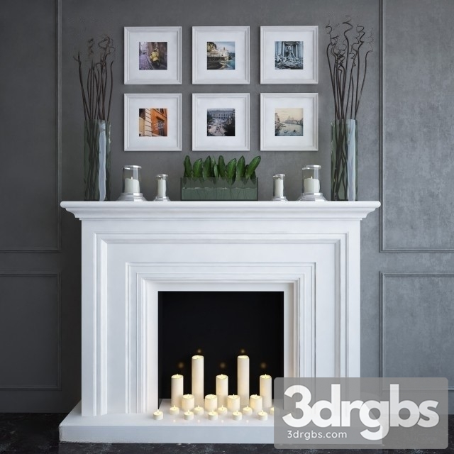 White Plaster Fireplace