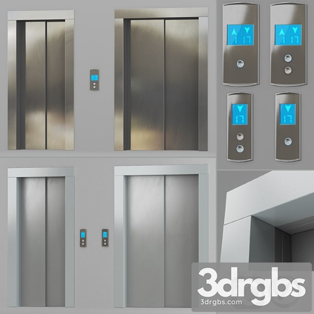 Doors with facings and post-call lift otis in 2 colors