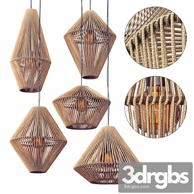 Chandeliers Rattan Cone