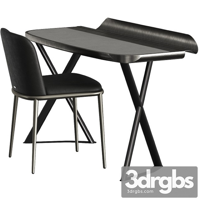 Cattelan Italia Cocoon Leather Desk and Magda Ml Chair