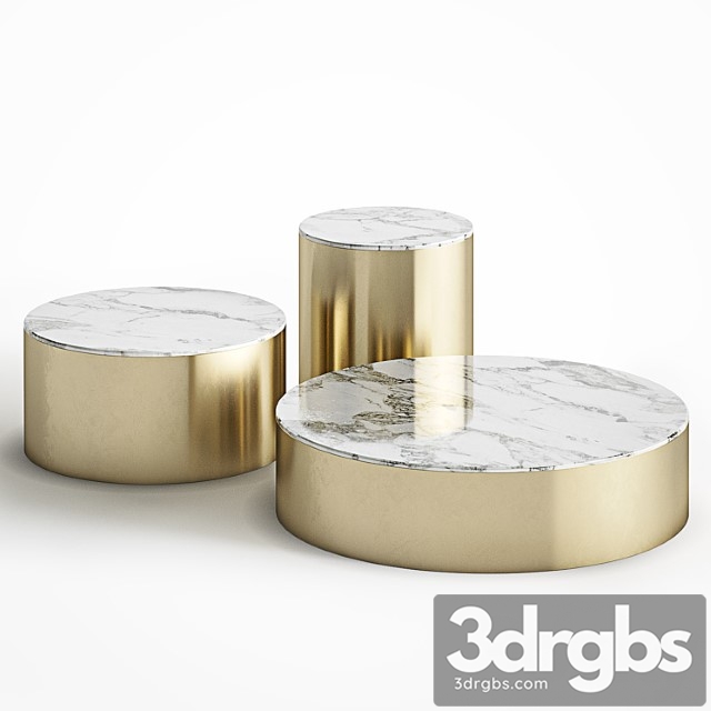 Brass and marble coffee table set cazarina interiors 2