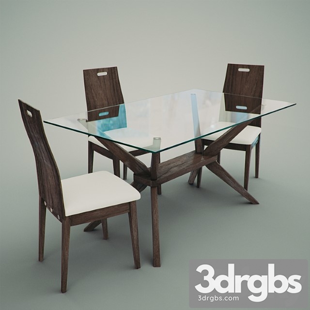 Magna 5-piece dining set with haline chairs 2