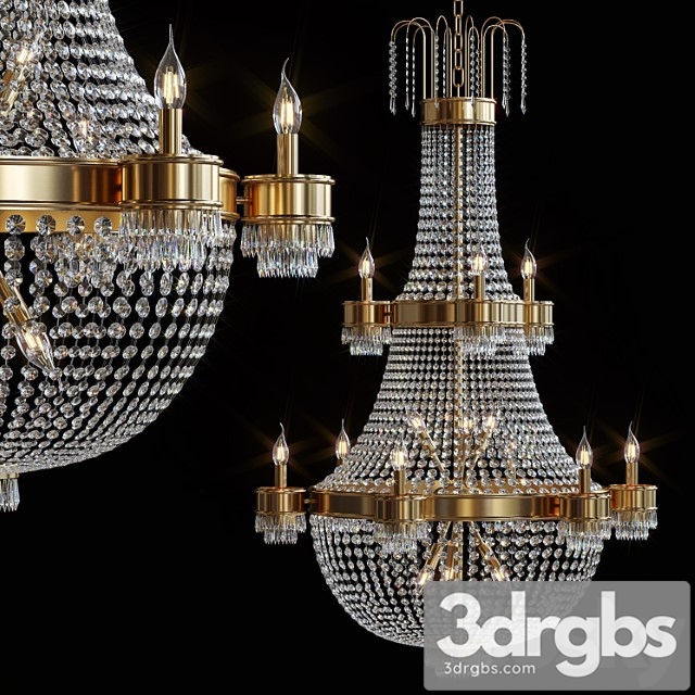 Classic Crystal Chandelier Brass 29