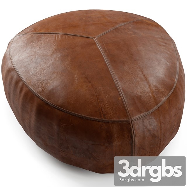 Stone rawhide brown ottoman 2