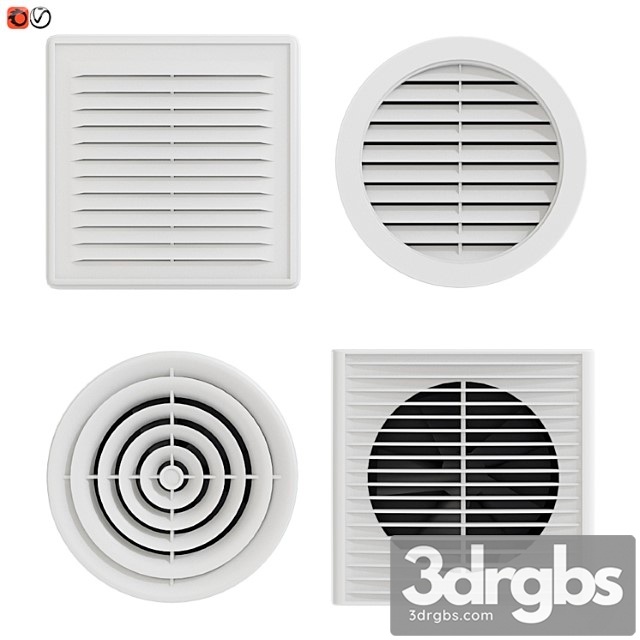 Set of ventilation grilles