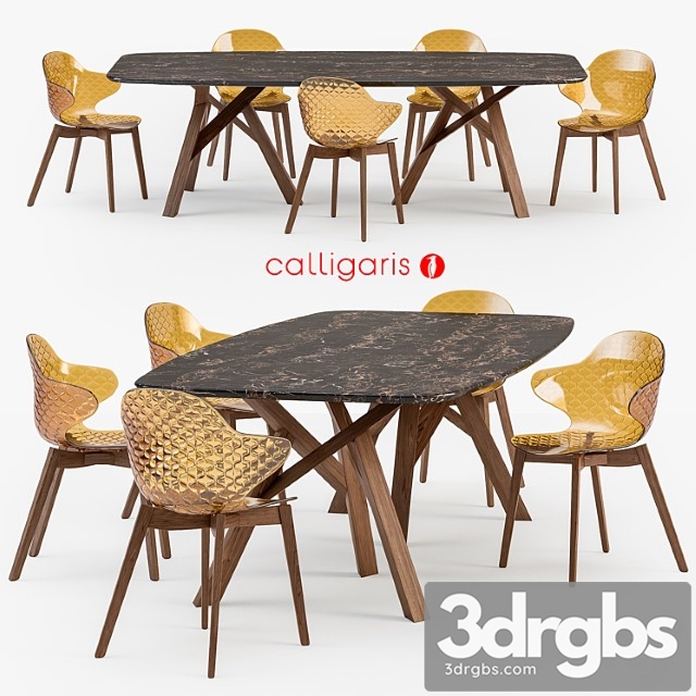 Calligaris jungle table saint tropez wood chair