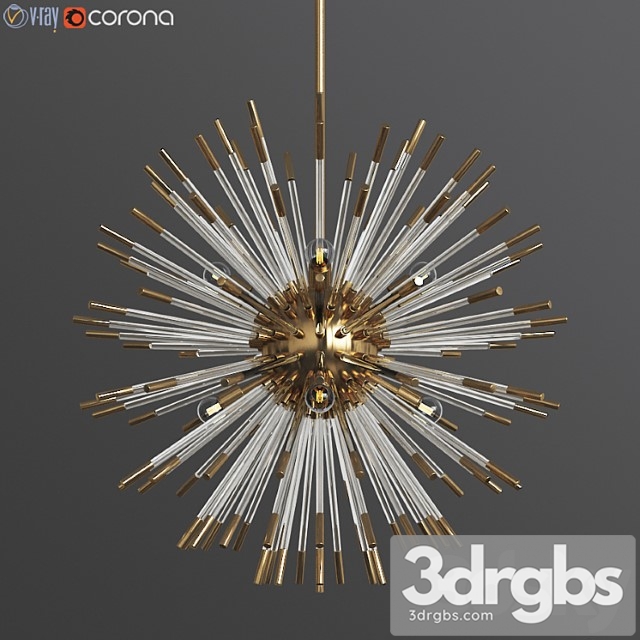 Andromeda large chandelier in brass